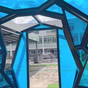 Marco de aleación de aluminio Hexagonal resistente a la nieve, cúpula de cristal redonda de diseño de alta gama para exteriores, Camping, Hotel, complejo turístico, con Base de <span class=keywords><strong>madera</strong></span> - Product Image 4