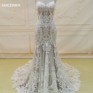 فساتين زفاف بدون حمالات بظهر دانتيل مثير فساتين سهرة وفساتين زفاف فاخرة للعروس Lszt14 - Product Image 4