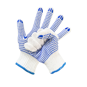 Guantes de Seguridad de Uso General Ligeros y Personalizables con Puño Elástico de PVC <span class=keywords><strong>Azul</strong></span> de una Sola Cara y Puntos de Algodón, Antideslizantes, en Oferta - Product Image 4