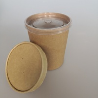 Bol à salade en papier Kraft jetable, stockage rond avec couvercle, de 450Ml 750Ml 900Ml