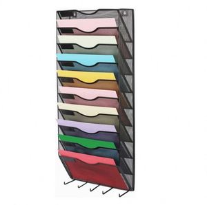10-Tier Wall Mounted Hanging File Organizer Magazine Rack Metal <b>Mesh</b> Wall File Holder Organizer - Product Image 1