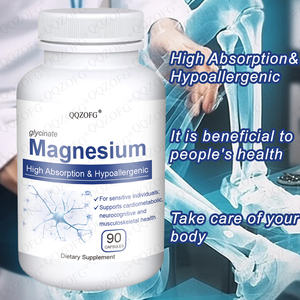 OEM Vente en gros 90 gélules 120Mg Glycinate de magnésium Haute absorption Hypoallergénique Soutien pour la fonction neuromusculaire Minéraux - Product Image 5