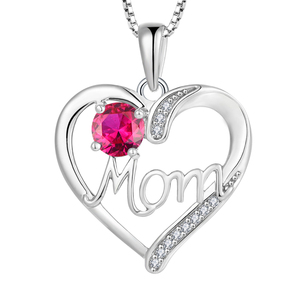 <span class=keywords><strong>XLOVE</strong></span> Vente en gros Collier pendentif en argent sterling en forme de cœur pour maman, cadeau spécial fête des Mères, avec pierre de naissance pour femme - Product Image 5