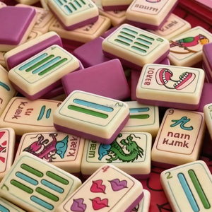Customized Luxury Pink Lip Shaped 2-Layer Acrylic Sunday American <b>Mahjong</b> Tiles Full <b>Set</b> 160 Pcs Low MOQ 1 <b>Set</b> - Product Image 6