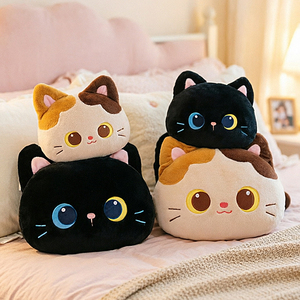 Coussin <span class=keywords><strong>de</strong></span> dossier en peluche <span class=keywords><strong>chat</strong></span> mignon incontournable, rembourré en coton PP, plusieurs tailles, pour bureau, voiture, maison, soutien lombaire confortable pour adultes - Product Image 1