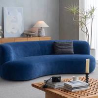 Sofá Chesterfield Moderno Nórdico YUMU con Cubierta de Tela, Base de Madera Sólida, Curvo, Tres Plazas, Altura Ajustable, Espuma de Alta Densidad, para Hotel