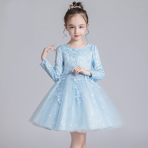 Robe de princesse personnalisée en gros pour enfants, à manches longues, en gaze moelleuse, pour spectacle de filles - Product Image 6