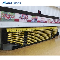 Sièges télescopiques pliants Avant Sports pour stades, gymnases intérieurs, gradins mobiles, terrains de basketball et tribunes