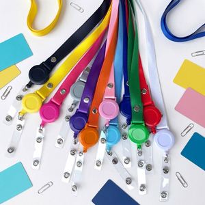 Lanière rétractable personnalisée avec logo, porte-badge à défilement facile, sangle de cou imprimée par sublimation en gros pour carte d'identité d'entreprise - Product Image 1