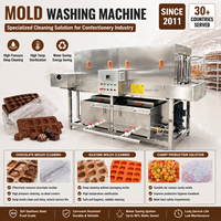 Machine de nettoyage automatique de moules à bonbons, laveuse de moules en silicone pour chocolat, tunnel en acier inoxydable pour usine de confiserie et d'aliments