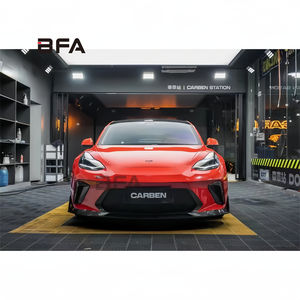 Pour la mise à niveau <span class=keywords><strong>Tesla</strong></span> model3 pare-chocs avant modifié en fibre de semi-carbone pare-chocs avant lèvre arrière kit de carrosserie de style <span class=keywords><strong>Robot</strong></span> Hacker - Product Image 2