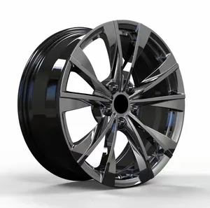 Velg roda mobil off-road, velg mobil kelas atas 18 19 20 21 inci 5*112 warna hitam terang kustom