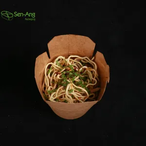 SenAng05 Grosir Putih Udon Thai Takeaway Sup Plastik 1250Ml Kemasan Pasta 16Oz Kotak Kertas Mie