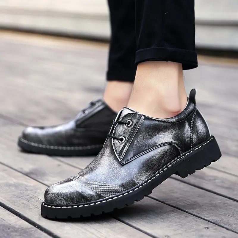 Zapatos de vestir de cuero a medida para hombre, calzado Retro de alta calidad