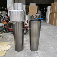 Grand pots à fleurs modernes en acier inoxydable de 100 cm pour l'extérieur, vases décoratifs indiens pour hôtels, jardinières d'extérieur