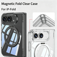Étui transparent pliable magnétique avec béquille pour iPhone Duo 18 Fold Pro Max