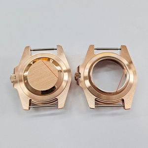 Boîtier <span class=keywords><strong>de</strong></span> montre classique en acier inoxydable <span class=keywords><strong>de</strong></span> haute qualité pour homme, avec verre saphir, fenêtre <span class=keywords><strong>de</strong></span> calendrier, or rose, 40 mm - Product Image 2