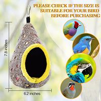 Nid d'oiseau en peluche chaud d'hiver pour l'extérieur, canapé-lit pour cage, hamac suspendu pour oiseaux, facile à suspendre, pour perruches, perroquets, nid d'oiseau
