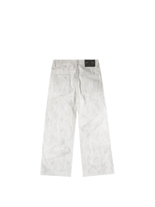 Vaqueros Americanos Vintage de Estilo Niche con Tie-Dye, Desgastados, Blancos, Holgados, Versátiles, Rectos, Estilo Urbano, Casual, Hip Hop, Lavado Claro, Verano - Product Image 2
