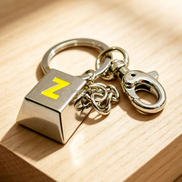 Porte-clés vintage personnalisé en gros pour fabricants, avec logo gravé au laser, lettres vierges, touches de clavier, cadeau promotionnel