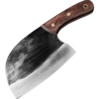 Couteau de boucher serbe forgé à la main, hachoir à viande avec manche ergonomique en bois pour la cuisine