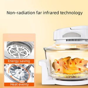 เตาอบเทอร์โบพลาสติกสีขาว220พร้อมหลอดฮาโลเจนในอากาศร้อนแบบพกพา - Product Image 3