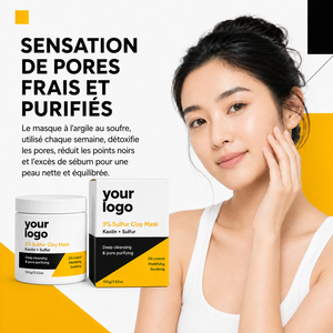 Más Vendido: Mascarilla de Arcilla de Azufre con Base de Caolín para Cuidado Natural, Desobstrucción de Poros, Control de Grasa y Piel Suave, Apta para Piel Mixta, ODM - Product Image 6