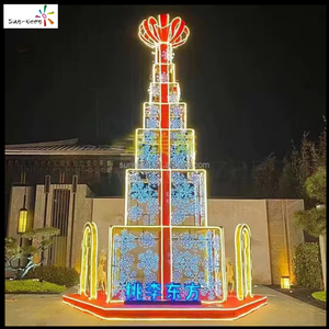 Light for the new year Christmas giant gift box <b>tree</b> lights <b>led</b> <b>tree</b> light outdoor - Product Image 6