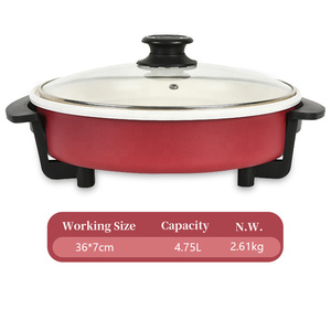 Aluminio multifuncional sin humo antiadherente cerámica eléctrica sartén para <span class=keywords><strong>Pizza</strong></span> Veggie <span class=keywords><strong>Pizza</strong></span> sándwich a la parrilla - Product Image 2