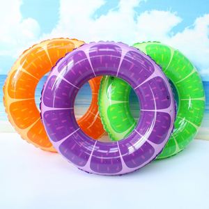 Fun & Fruity <b>Inflatable</b> Pool <b>Floats</b>: Adult-Sized Water Fun - Orange & Watermelon Swim Rings - Product Image 2