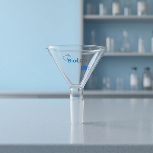 Ensemble d'entonnoirs en verre borosilicaté avec tige conique plate 50 mm et 75 mm pour filtration et transfert en laboratoire BIOLAB - Product Image 3