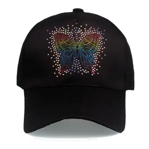 Diamond Butterfly Printing Baseball Gorras Rainbow Butterfly Comfy Snap Back Sun Hats