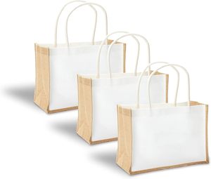 2024 thân thiện với môi biểu tượng tùy chỉnh nhiều lớp đay Túi Vải Bố tái sử <span class=keywords><strong>d</strong></span>ụng Linen bãi biển Tote hessian Túi mua sắm - Product Image 4