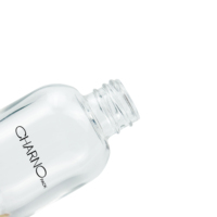 Botol Kosmetik Kemasan Perawatan Kulit Kosong 30ml 1oz Putih Mutiara, Botol Serum Wajah Kaca dengan Pipet Tetes