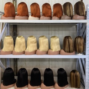 Perruque Bob Courte en Dentelle Frontale 13x4, Cheveux Humains Vierges Brésiliens 100%, Pré-Pluckée avec Cheveux de Bébé, Vente en Gros - Product Image 4