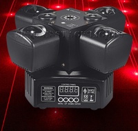 Mini projecteur de scène LED à quatre bras, lumière de scène mobile pour bars KTV, faisceau laser RGBW, rotatif et coloré, télécommande, mode DMX512, en aluminium pour DJ