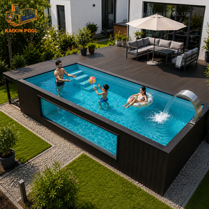 Piscina elevada de fibra de vidrio para exteriores, tipo spa, de 20 pies, con plataforma de madera personalizada, para patio trasero, en venta. - Product Image 3