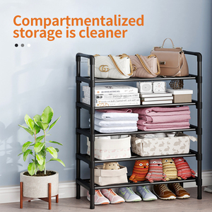 Vente en gros <span class=keywords><strong>Armoire</strong></span> de rangement pour bottes <span class=keywords><strong>Armoire</strong></span> de rangement pour chaussures en <span class=keywords><strong>tissu</strong></span> portable à 5 niveaux Étagère à chaussures pour bricolage - Product Image 3