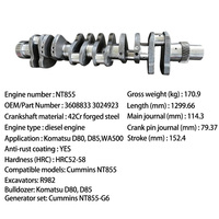New YTO Brand 6 Cylinder Engine Crankshaft Assembly for NT855-G6 (OE 3608833 3054866 3024923) Replacement 1 Year