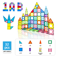Venta caliente Mini Material ABS Juguetes educativos Colorido 3D Azulejos magnéticos Bloques de construcción para niños
