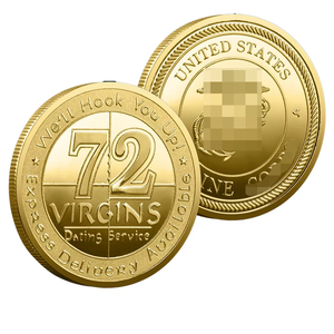 Gedenkmunt van de Amerikaanse Marine, zinken legering, dubbelzijdig, gepatineerd, verzamelobject, op maat ontworpen. - Product Image 1