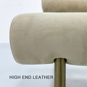 Silla de Diseño Único con Patas de Acero Inoxidable de Fábrica de Muebles de Alta Gama, Sillas de Salón de Cuero Cilíndricas para Sala de Estar DC-02-CUSTOM - Product Image 2