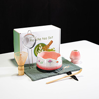 Bol en céramique écologique et durable, ensemble de thé matcha avec fouet chasen et brosse à matcha, style Japandi, provenant de Chine