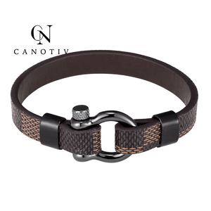 Hot Sale Stainless Steel <strong>Magnetic</strong> <strong>Clasps</strong> for Flat Leather <strong>Bracelet</strong> Men Fashion True Leather <strong>Bracelets</strong> - Product Image 1