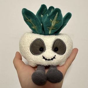 Nouvelle figurine décorative en peluche de crâne d'Halloween en coton PP, motif plante verte en pot, pour bureau - Product Image 3