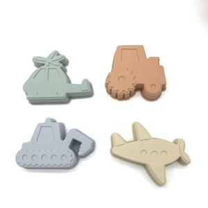 Juguetes de playa de silicona sin BPA, pala de cubo con helicóptero, moldes de juguete de arena para niños, piscina al aire libre - Product Image 6