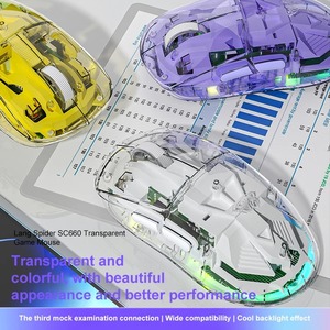 Aula Sc660 6D 10000dpi RGB Backlit ánh sáng có thể sạc lại chất lượng trong suốt Chuột chơi game tri-chế độ không dây & có dây Backlit ánh sáng - Product Image 2