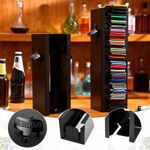Support mural personnalisé en métal 2-en-1 pour canettes de bière avec décapsuleur, organisateur et distributeur - Product Image 4
