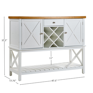 Mesa Consola para Bar con Gabinete de 2 Puertas, 1 Cajón, Estante para Botellas de Vino, Mesa de Entrada/Sofá - Product Image 4