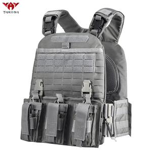 Rompi taktis Molle Chaleco taccu, peralatan taktis rompi pembawa piring dengan 2 plakat depan Berburu gigi taktis Laser - Product Image 5